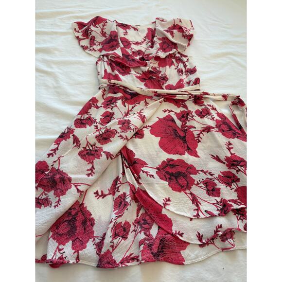 Free People Deep V Wrap Ruffle Detail Mini Dress Size XS - Picture 3 of 3